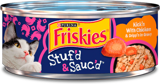 Friskies Stuf'd & Sauc'd Kick'n With Chicken & Dripp'n In Gravy